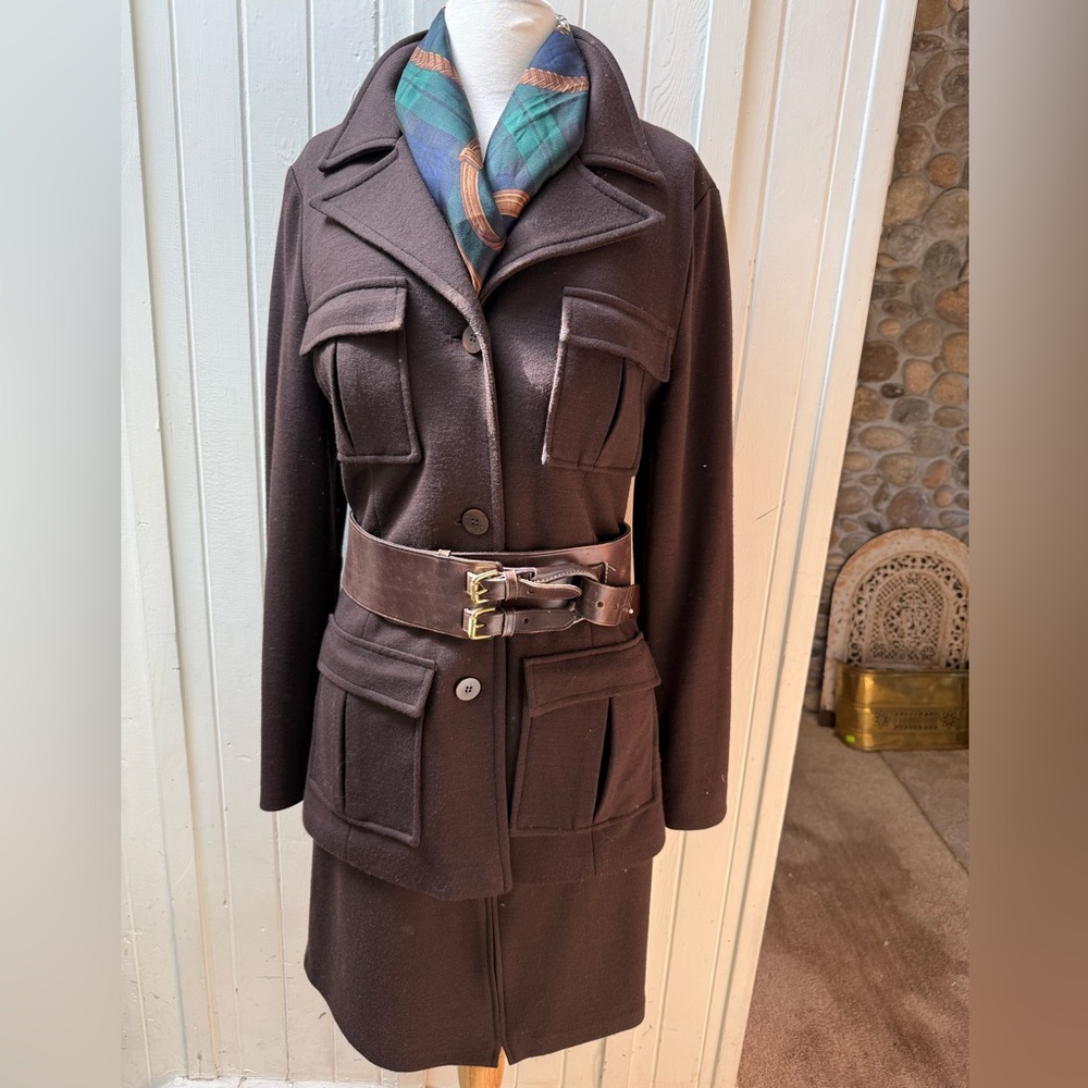Jill Stuart Women's Brown Jacket and skirt set